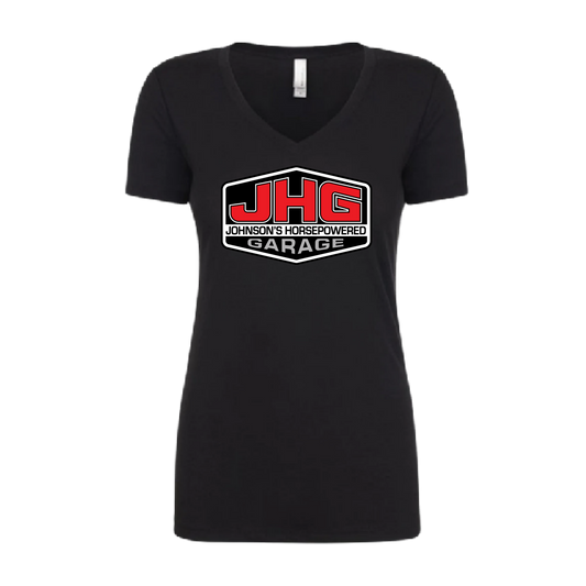 JHG Red Logo V-Neck T-Shirt